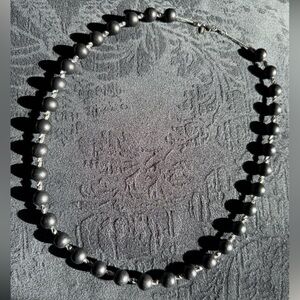 Black Beaded Alabaster Necklace